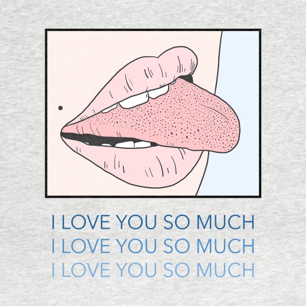 Funny Valentines Day I Love You So Much Pop Art Women Lips by All About Midnight Co